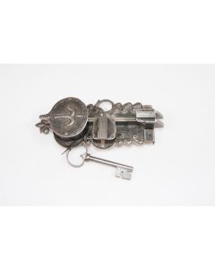 Offenes Schloss mit Doppelriegel, rechts, Beschläge, Eisen, 90mm, 195mm, Dornmass 80mm
