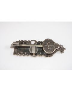 Offenes Schloss mit einfachem Riegel, links, Beschläge, Eisen, 90mm, 265mm, Dornmass 10mm