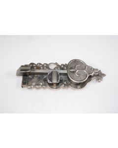 Offenes Schloss mit einfachem Riegel, links, Beschläge, Eisen, 90mm, 265mm, Dornmass 100mm