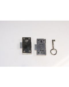 Briefkastenschloss vernickelt, Beschläge, Eisen, 60mm, 30mm, Dornmass 15mm