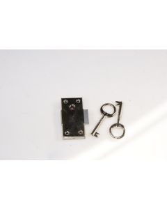 Briefkastenschloss vernickelt, Beschläge, Eisen, 60mm, 30mm, Dornmass 15mm