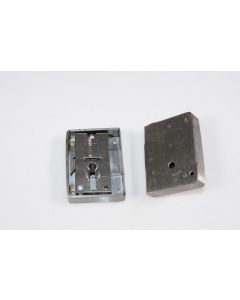 Kastenschloss ohne Stulp links, Beschläge, Eisen, 73mm, 55mm, Dornmass 30mm