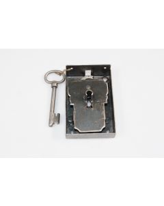 Truhenschloss, Beschläge, Eisen, 90mm, 63mm, Dornmass 45mm