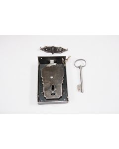 Truhenschloss, Beschläge, Eisen, 123mm, 80mm, Dornmass 90mm