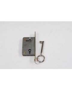 Einsteckschloss ,beidseits, Beschläge, Eisen, Stulp L 90mm B 13mm, Kasten L 55mm B 35mm, Dornmass 15mm