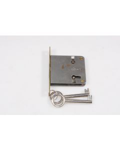 Einsteckschloss , beidseits, Beschläge, Messing, Stulp L 90mm B 13mm, Kasten L 59mm B 55mm, Dornmass 40mm