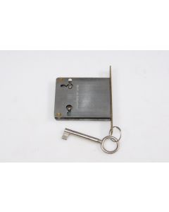 Einsteckschloss beidseits, Beschläge, Eisen, Stulp L 90mm B 13mm, Kasten L 69mm B 55mm, Dornmass 50mm