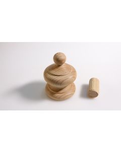 Holz Endstück Turm, Artikel aus Holz, Holz, Buche, 80mm, Durchmesser 60mm