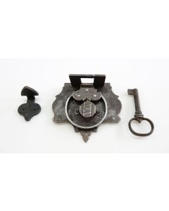Truhenschloss, Beschläge, Eisen, 100mm, 115mm uni, Dornmass 50mm