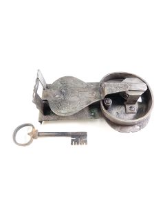 Truhenschloss Einzelstück, Beschläge, Eisen, Dornmass 180mm