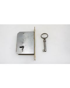 Einsteckschloss links, Beschläge, Eisen, Stulp L 100mm B 16mm, Kasten L 70mm B 52mm, Dornmass 35mm
