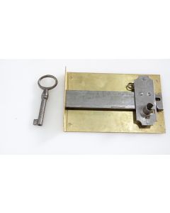 Einlassschloss, Beschläge, Messing, L 110mm B 70mm, Stulp L 70mm B 14mm, Dornmass 90mm