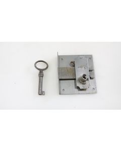 Einlassschloss, Beschläge, Eisen, L 70mm B 60mm, Stulp L 70mm B 14mm, Dornmass 40mm