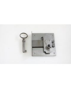 Einlassschloss, Beschläge, Eisen, L 70mm B 65mm, Stulp L 70mm B 14mm, Dornmass 45mm