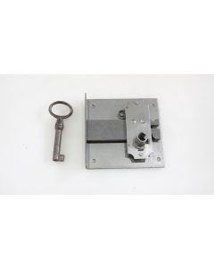 Einlassschloss, Beschläge, Eisen, L 70mm B 70mm, Stulp L 70mm B 14mm, Dornmass 50mm