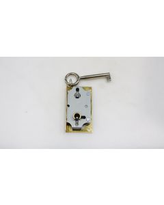 Einlassschloss, Beschläge, Messing, L 65mm B 35mm, Stulp L 65mm B 13mm, Dornmass 15mm