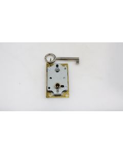 Einlassschloss, Beschläge, Messing, L 65mm B 40mm, Stulp L 65mm B 13mm, Dornmass 20mm