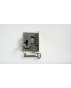 Einlassschloss links, Beschläge, Eisen, L 62mm B 50mm, Stulp L 62mm B 13mm, Dornmass 35mm