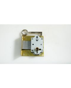 Einlassschloss, Beschläge, Messing, L 65mm B 65mm, Stulp L 65mm B 13mm, Dornmass 45mm
