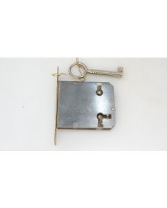 Einsteckschloss beidseits, Beschläge, Eisen, Stulp L 83mm B 14mm, Kasten L 60mm B 51mm, Dornmass 45mm