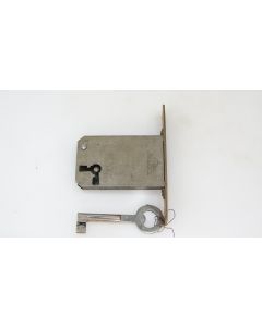 Einsteckschloss links, Beschläge, Eisen, Stulp L 80mm B 14mm, Kasten L 58mm B 36mm, Dornmass 45mm