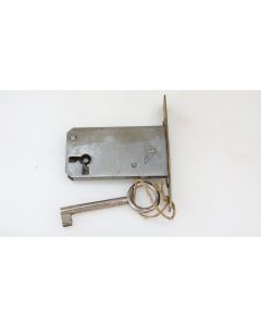 Einsteckschloss links, Beschläge, Eisen, Stulp L 80mm B 14mm, Kasten L 67mm B 36mm, Dornmass 55mm