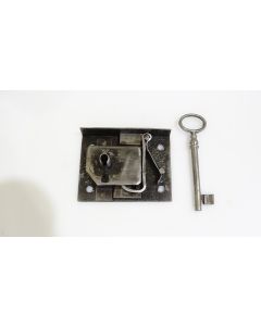 Einlassschloss inkl. passendem Schlüssel, Historische Schlösser und Bänder, Eisen, 95mm, 72mm uni, Dornmass 40mm