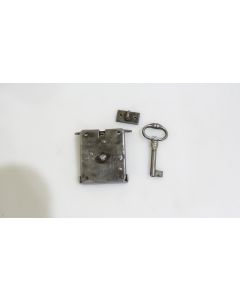 Kistenschloss mit passendem Schlüssel, Historische Schlösser und Bänder, Eisen, 60mm, 48mm uni, Dornmass 30mm