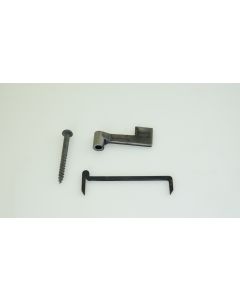 Vorreiber mit Streicher und Schraube, Beschläge, Eisen, 50mm, Überschlag 5mm, Streicher  75mm uni