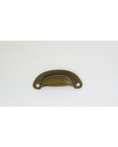 Muschelgriff patiniert, Beschläge, Messing, 60mm uni