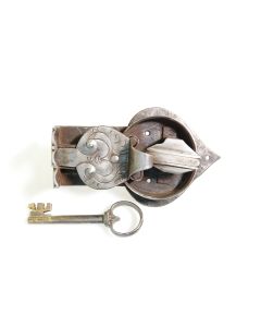 Truhenschloss, Historische Schlösser und Bänder, Eisen, 195mm, 115mm uni, Dornmass 130mm