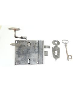 Türschloss, Historische Schlösser und Bänder, Eisen, 130mm, 110mm uni, Dornmass 70mm