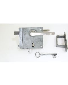 Türschloss, Historische Schlösser und Bänder, Eisen, 110mm, 100mm uni, Dornmass 65mm