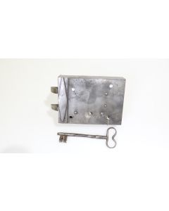 Schnappriegelschloss, links, Historische Schlösser und Bänder, Eisen, 130mm, 95mm uni, Dornmass 65mm