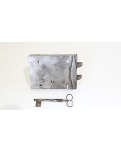 Schnappriegelschloss , rechts, Historische Schlösser und Bänder, Eisen, 130mm, 95mm uni, Dornmass 65mm