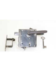 Türschloss, Historische Schlösser und Bänder, Eisen, 100mm, 100mm uni, Dornmass 60mm