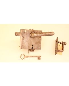 Zimmertürschloss, Historische Schlösser und Bänder, Eisen, 108mm, 100mm uni, Dornmass 60mm