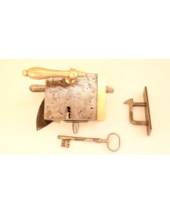 Zimmertürschloss, Historische Schlösser und Bänder, Eisen, 125mm, 100mm uni, Dornmass 80mm
