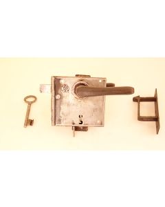 Zimmertürschloss, Historische Schlösser und Bänder, Eisen, 110mm, 100mm uni, Dornmass 60mm