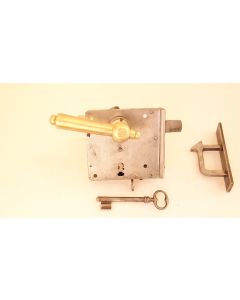 Zimmertürschloss, Historische Schlösser und Bänder, Eisen, 110mm, 100mm uni, Dornmass 65mm