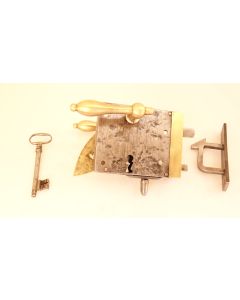 Zimmertürschloss, Historische Schlösser und Bänder, Eisen, 130mm, 100mm uni, Dornmass 80mm
