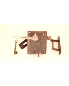 Zimmertürschloss, Historische Schlösser und Bänder, Eisen, 93mm, 110mm uni, Dornmass 60mm