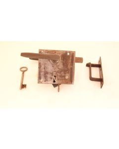 Zimmertürschloss, Historische Schlösser und Bänder, Eisen, 110mm, 100mm uni, Dornmass 60mm