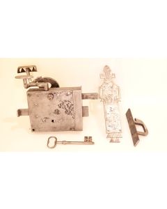 Türschloss, Historische Schlösser und Bänder, Eisen, 145mm, 120mm uni, Dornmass 80mm