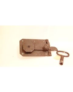 Türriegelschloss, Historische Schlösser und Bänder, Eisen, 215mm, 135mm uni, Dornmass 160mm